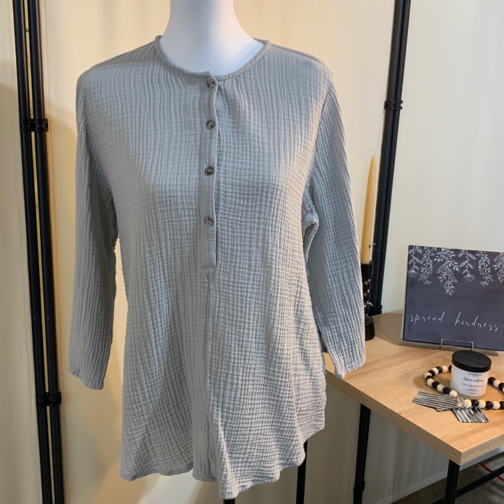 Pure Jill Women's Gray Cotton Long Sleeve size Medium